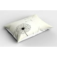 thumbnail image 2 of Ambesonne Dandelion Pillow Sham 2 Pack, Flying Flower, 26"x20", Black and Beige, 2 of 3