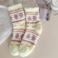 thumbnail image 2 of Fuzzy Socks with Heart Pattern Cozy Fluffy Lounge Soft Warm Plush Sleep Socks for Women, 2 of 3