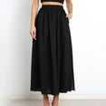 thumbnail image 4 of vigerkar Womens Maxi A-line Long Summer Skirt Elastic High Waist Flowy Skirt with Pockets Black, S, 4 of 4