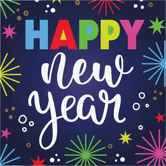 Beaming New Year Paper Lunch Napkins 16 Per Pack