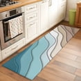 thumbnail image 3 of Teal Blue Ombre Cream 2'x6' Runner Rug, Modern Geometric Brown Aesthetic Washable Non-Slip Area Rugs for Hallway Kitchen Floor Bedroom Entryway, Laundry Carpet Decoration Indoor Mat, 3 of 9