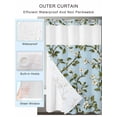 thumbnail image 2 of No Hook Cloth Fabric Shower Curtain with Snap in Liner, Watercolor Flower Waterproof Shower Curtains Set with See Through Top Window, Blooms Wildflower Garden Motifs Floral Bath Curtains 72"x84", 2 of 6