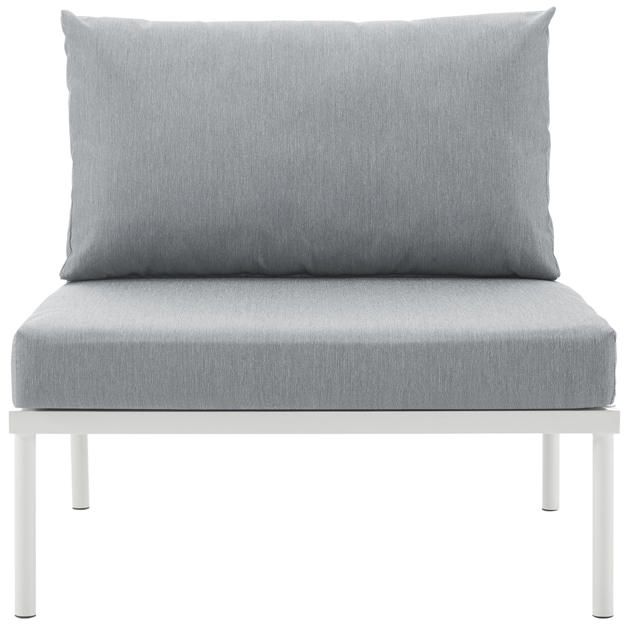 Harmony Armless Outdoor Patio Aluminum Chair White Gray - image 4 of 5