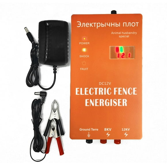 Electric Fence Animals Fence Energiser High Power Pulse Adjustable for Poultry Farm Multicolor 5km digital display type US plug