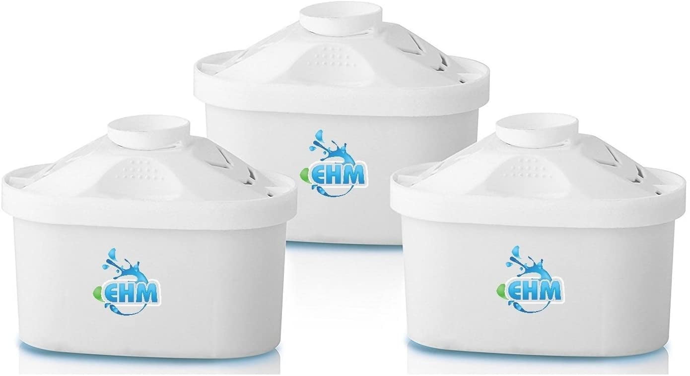 EHM SureFlow 3 Pack Alkaline Mineral Water Filters Replacement Cartridge EHM SureFlow Filter- Alkaline Water pitcher filter replacement (Fits EHM 3.5L/3.8L ULTRA/ULTA-II Pitcher)
