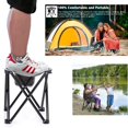 thumbnail image 6 of 2pcs Portable Camping Stools with Package Bags, Reinforced Steel Frame Side Storage Pocket Anti-Slid Leg Pad for Outdoor Walking Hiking Fishing Portable Folding Chair, Gray 12.5x12.5x13.8inch, 6 of 7