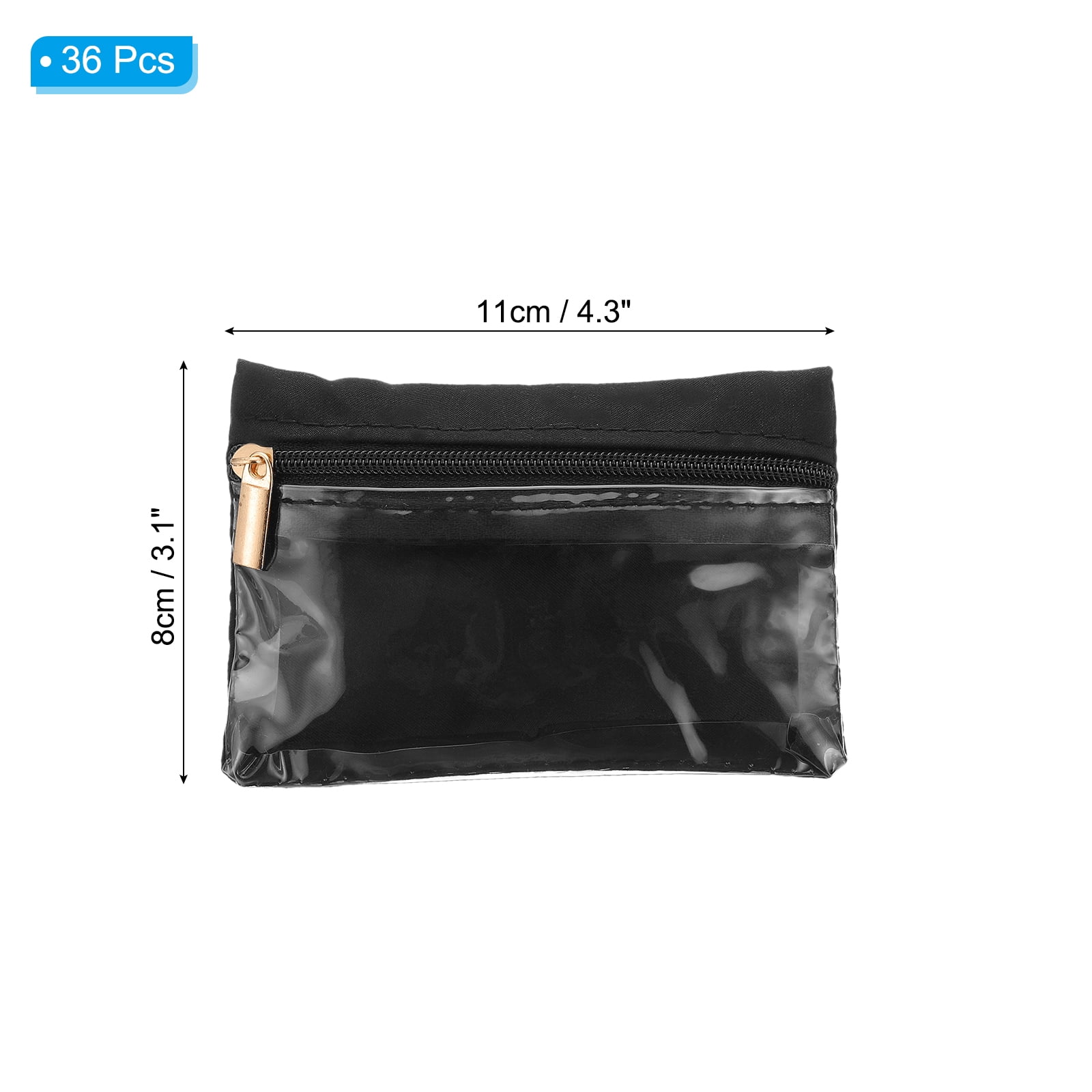 Unique Bargains Soft Portable Small Flannel Organizer with Zipper Black