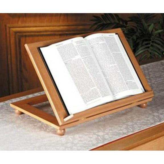 Adjustable Wood Bible Stand, Pecan Finish