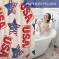 thumbnail image 6 of Independence Day Star Shower Curtain, 72" x 84", Patriotic Retro USA Flag Red Blue Star Fireworks Waterproof Bathroom Curtain Washable Shower Curtain Set with 12 Hooks, 6 of 9