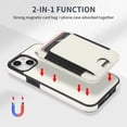 thumbnail image 5 of Compatible WIth Magsafe 2 in 1 Detachable iPhone 14 Plus Shockproof Rugged Wallet Phone Case with Card Holder,Magnetic PU Leather RFID Blocking Flip Kickstand Credit Slots,White, 5 of 8