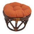 thumbnail image 1 of 18-inch Round Solid Twill Tufted Footstool Cushion, 1 of 3