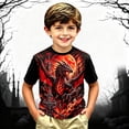 thumbnail image 2 of Halloween Big Boys Graphic Tee Shirts Dragon Children Short Sleeve kids Casual Tops Size 10-11T, 2 of 4