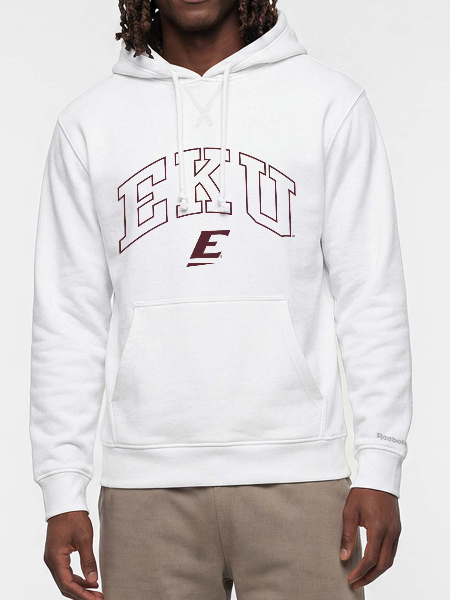 Eastern Kentucky Colonels Reebok Mens White Hooded Sweatshirt