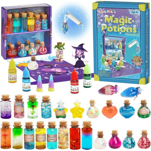 Transemion Fairy Magic Potions Kit Kids - 22 and potion Bottles Magical for Decorations, Craft Toy Girls, Fun Toys for Girl 6 8 9 10 23.5-15.5-5.9