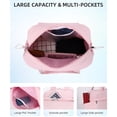 thumbnail image 5 of QYMHOODS Waterproof Travel Duffel Bag with Multi-Pockets and Luggage Strap,Pink, 5 of 6