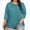 Blue, variant on Plus Size Solid Color Women's 3/4 Sleeve T Shirt Casual Stylish Top for Everyday Wear Women Long Sleeve Shirts Woman's Summer Tops Tech Pack Turtle Neck Long Sleeve Shirt Women Workout Tees