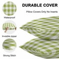 thumbnail image 4 of Waterproof Throw Pillow Covers Set of 2, 26x26 Inch Green Plaid Decorative Pillowcases Outdoor Pillow Slip Cushion Covers Set for Couch Tent Gradient Geometric Buffalo White Checkered, 4 of 7