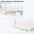 thumbnail image 4 of 2Tier Under Desk Printer Table with Storage & Wheels White Printer Cart for Home, 4 of 7