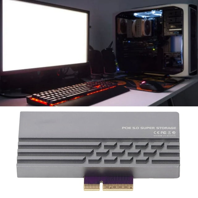 PCIe 5.0 To M.2 Expansion Card, 128Gbps PCIe 5.0 To SSD Expansion Card 2 Bracket Easy To Install Fast Heat Dissipation for Machine Equipment