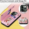 thumbnail image 4 of Allytech iPhone 11 Pro Max Case with Card Holder, Stylish Flower with Glitter Bling Rhinestone Stand Shockproof Slim Fit Bumper Wallet Case for Apple iPhone 11 Pro Max - Flower, 4 of 7