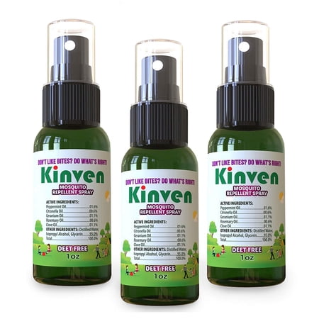 Kinven Anti Mosquito Repellent Bundle - Mosquito Repels Mosquito Spray 1oz (3 Bottles)