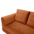 thumbnail image 6 of 2-In-1 Folding Convertible Sofa Bed, Modern Corduroy Sleeper Couch with 2*Pillows, Futon Modular Upholstered Boneless Loveseat with Pull-Out Bed, Folding Floor Modular Couch for Living Room (Orange), 6 of 11