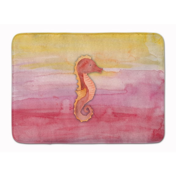 Seahorse Watercolor Machine Washable Memory Foam Mat