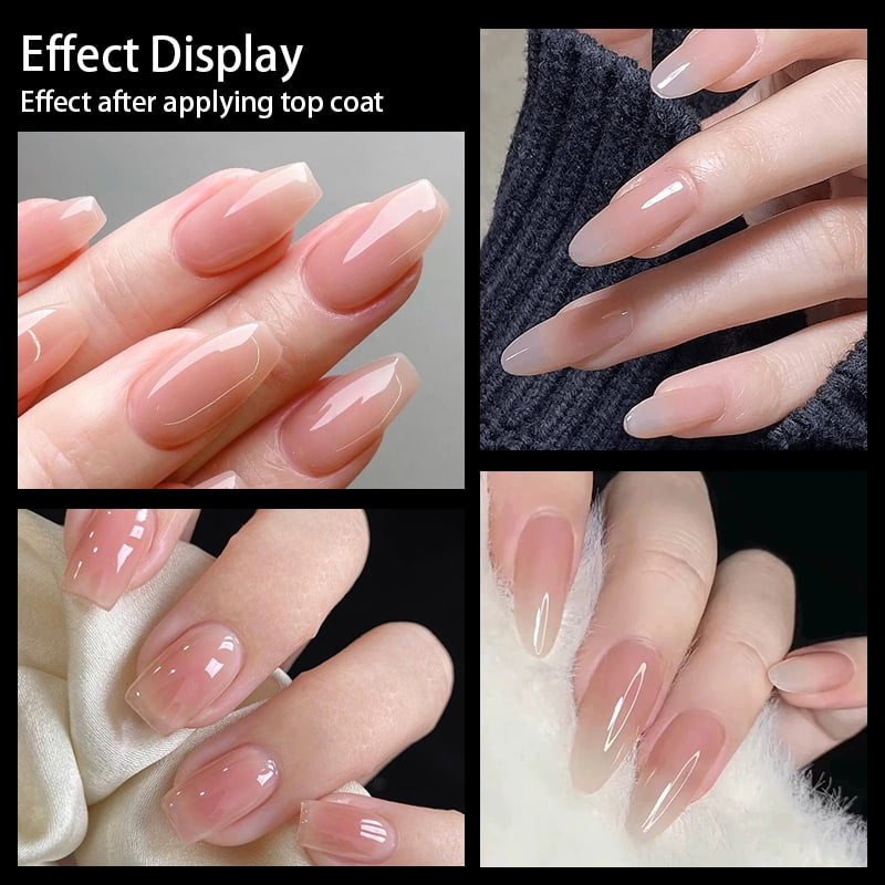 30Pcs Geadient Nude Nail Tip Fake Nail Fashion Wearable False Nails Simple Full Cover Press on Nails DIY Manicure Wear Nail Tool