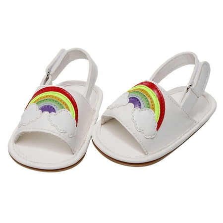 

ZMHEGW Infant Boys Girls Open Toe Rainbow Shoes First Walkers Shoes Summer Toddler Flat Sandals