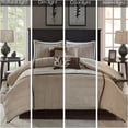 thumbnail image 3 of JERFIT 7-Piece Beige Micro-Suede Comforter Set for Full Bed - Ultra Soft Polyester Bedding with Pintuck Design, 3 of 9