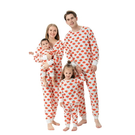 

Halloween Family Matching Pajamas Sets Pumpkin Sleepwear Pjs Set for Adults Kids Holiday Pj Loungewear Set