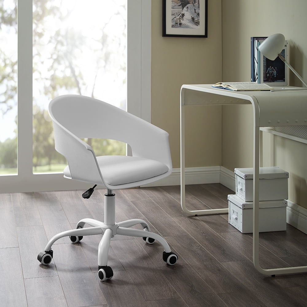 Mainstays Mid Century Plastic Back Cushioned Seat Office Chair Multiple Colors