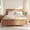 Brown, variant on Euroco Mid-Century Wood Queen Size Platform Bed with Headboard and Wood Slat Support, No Box Spring Needed, Seadrift