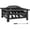Bear Cutout, variant on 32 Inch Square Outdoor Wood Burning Fire Pit Table, Heavy Duty Wrought Iron Firepit with Pyramid Spark Screen Lid & Fire Poker, Decorative Elk Cutout Patio Fire Pit for Backyard, Garden, Lawn