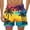 A04-Multicolor, variant on Men's Sunset Surf Print Quick-Dry Beach Shorts - 95% Polyester 5% Spandex, Drawstring Elastic Waist, Side Pockets for Summer Vacation, Swimming and Casual Wear