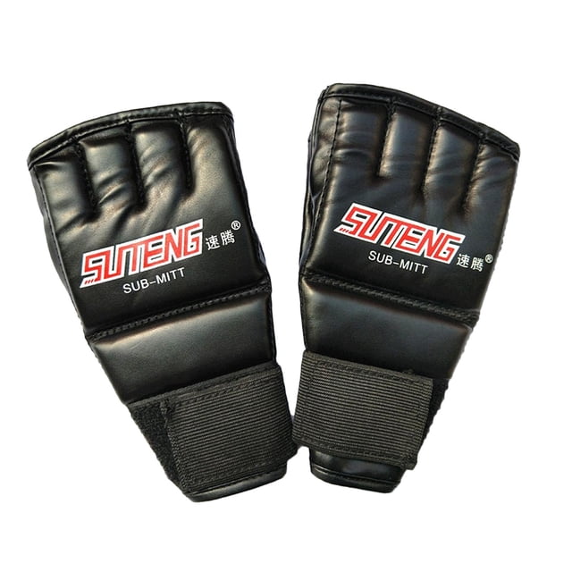 Gimnasio Muay Thai MMA bolsa de boxeo medio Guantes de boxeo para Adultos negro Sunnimix Guantes de entrenamiento de boxeo