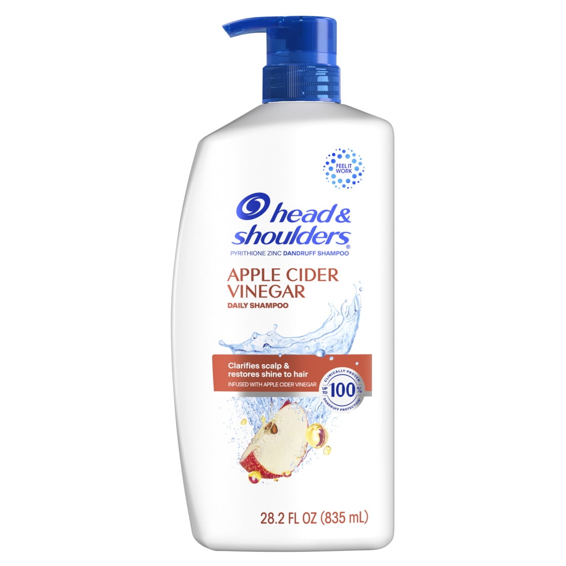 (4 pack) Head and Shoulders Dandruff Shampoo, Apple Cider Vinegar, 28.2 fl oz