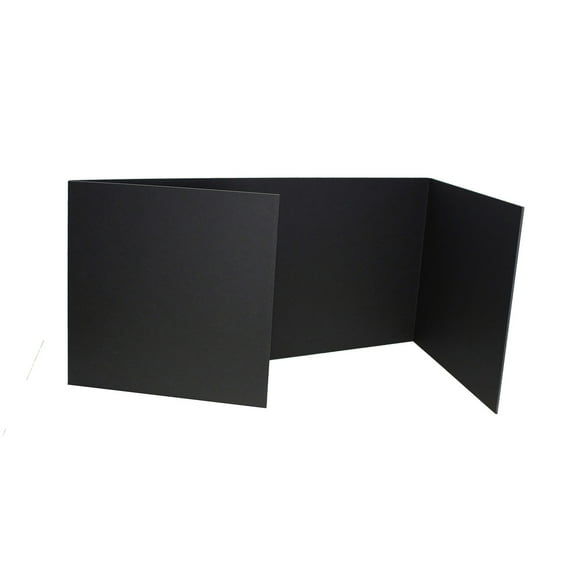 Office, School, Home, College 12 x 48 Study Carrel Black, Black Foam Bulk Pack of 24
