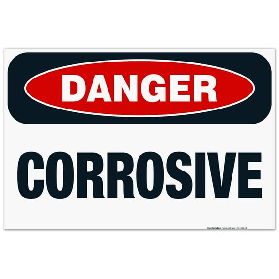 Danger Corrosive Sign, OSHA Danger Sign, 24x36 Corrugated Plastic