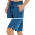thumbnail image 4 of QPNGRP Men's Workout Stretch Shorts Casual Drawstring Elastic Zipper Pockets Darkgreen 36, 4 of 8