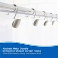 thumbnail image 3 of Kenney Abstract Rust-Resistant Brushed Nickel Metal Double Shower Curtain Hooks, Set of 12, 3 of 6