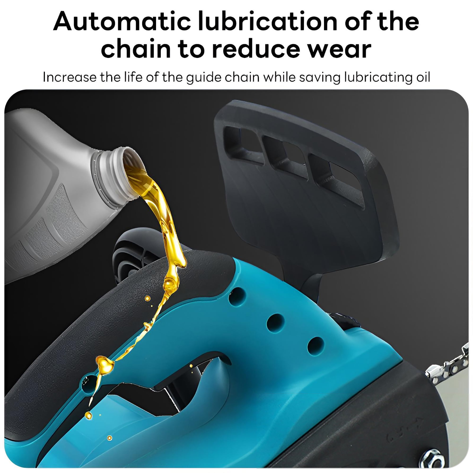 Pecham 12Inch Cordless Chainsaw, 21V 4000mAh Handheld Electric Chainsaw with Auto Lubrication for Tree Trimming, Wood Cutting, Outdoor Yard Work