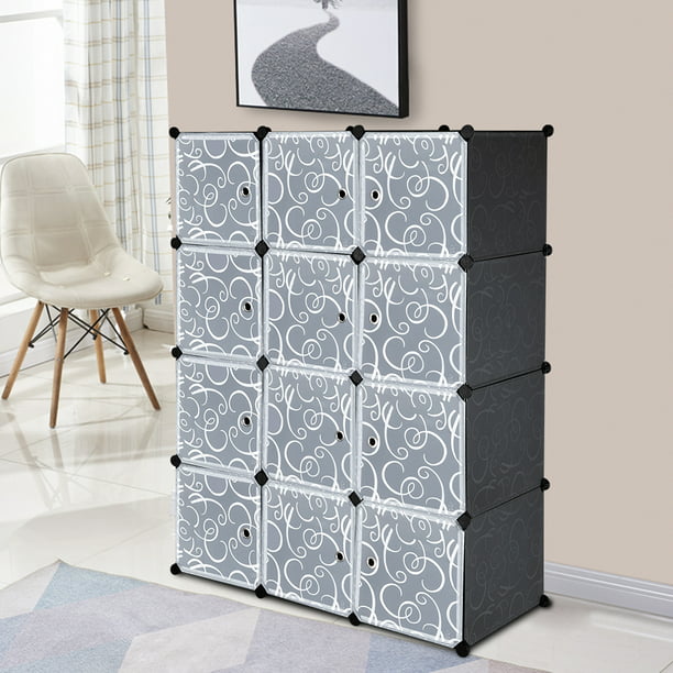 Veryke 12 Cube Organizer Storage, Stackable Cube Shelves