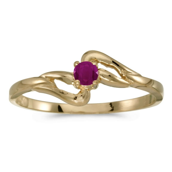 10k Yellow Gold Round Ruby Ring