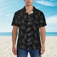 thumbnail image 5 of Uemuo White Pineapples Printed Regular Fit Short Sleeve Casual Hawaiian Shirt for Men,Aloha shirt,Tropical shirt,Floral print shirt,Vacation Beach shirt-, 5 of 9