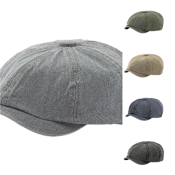 Xijirk Washed Newsboy Cap for Men Distressed Boy Hat for Daily Commute Travel Outdoor Spring Autumn Casual Occasions,Grey,One Size