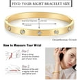 thumbnail image 4 of 18K Gold Plated Love Friendship Bracelet with Cubic Zirconia Stones Bangle Cuff Best Gifts with Crystal for Mother's Day Valentine's Day Wedding Couples and Birthdays, 4 of 6