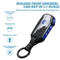 thumbnail image 5 of Xotic Tech Glossy Black Carbon Fiber Pattern ABS Key Fob Shell Cover w/Blue Silicone Button Cover, Compatible with KIA Ceed Cerato Forte Niro Seltos Sorento Soul 5-Button Smart Keyless Entry Key, 5 of 9