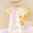 thumbnail image 2 of KPOPLK Baby Boys Romper Pajama Summer Short Sleeve Dinosaur Print One-Piece Sleep and Play PJM Bodysuit for Infant Newborn Size 6-9 Months,Yellow, 2 of 7