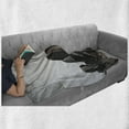 thumbnail image 6 of Animal Soft Flannel Fleece Throw Blanket, Image of Herd ofWalking the River Tropical Wildlife Art Safari Theme, Cozy Plush for Indoor and Outdoor Use, 50" x 70", Grey, by Ambesonne, 6 of 6